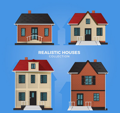 矢量建筑景观 勾勒房屋之美，呈现整洁与逼真的视觉艺术